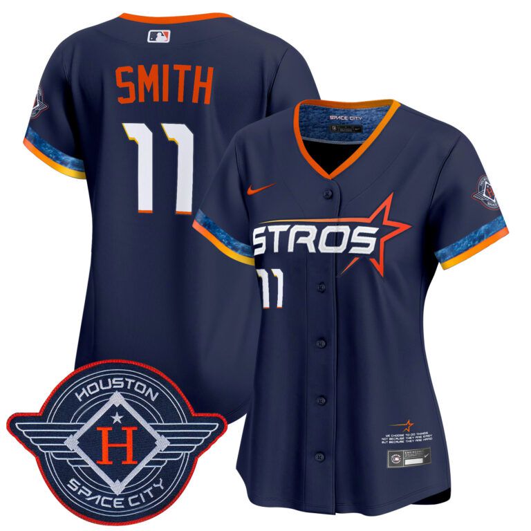 Women Houston Astros #11 Smith blue 2025 City Connect Vapor Limited Stitched Jersey->women mlb jersey->Women Jersey